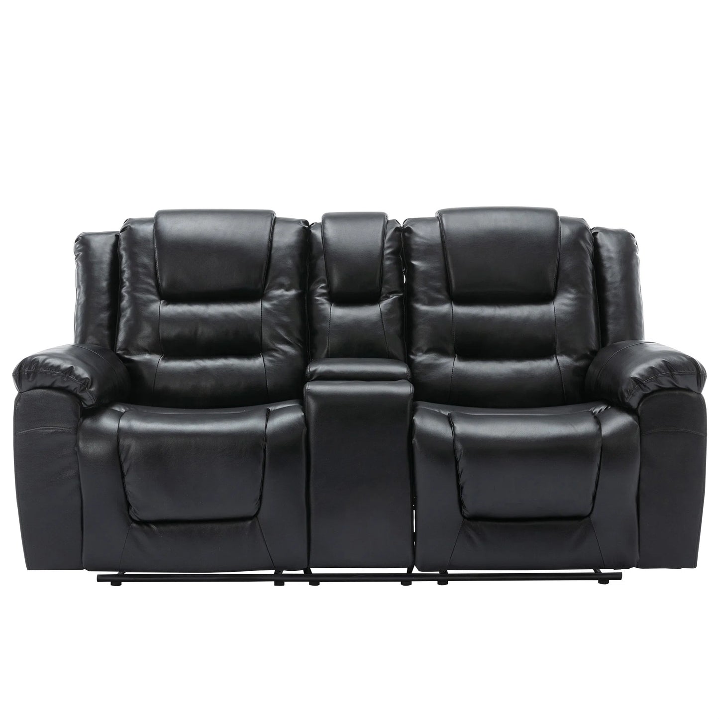 Martini Magic 2-Seater Recliner – Black PU Leather Theatre Chair
