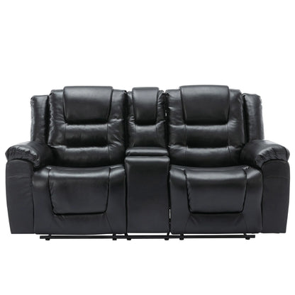 Martini Magic 2-Seater Recliner – Black PU Leather Theatre Chair