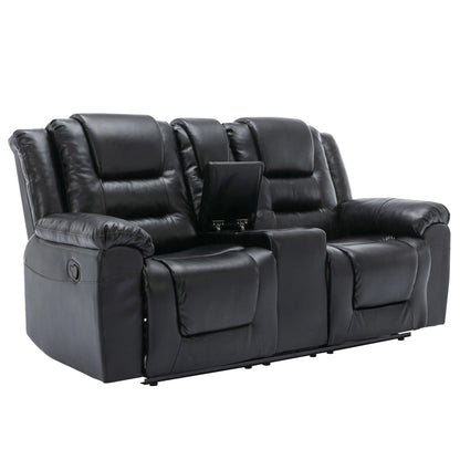 Martini Magic 2-Seater Recliner – Black PU Leather Theatre Chair