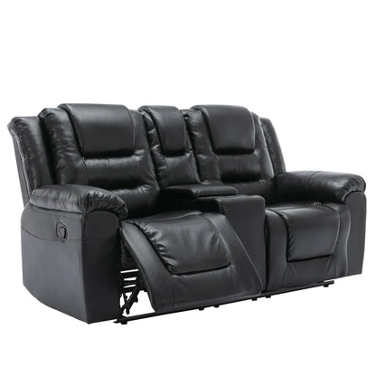 Martini Magic 2-Seater Recliner – Black PU Leather Theatre Chair