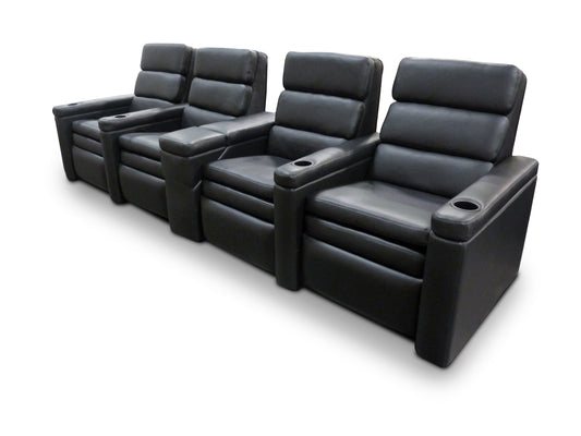 Phoenix Black Leather Theater-room Seating